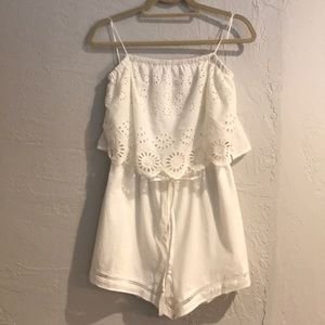 White eyelet romper